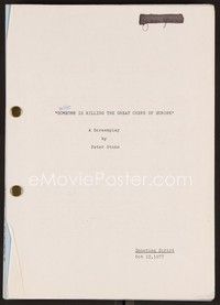 3e200 WHO IS KILLING THE GREAT CHEFS OF EUROPE shooting script October 12, 1977, by Peter Stone!