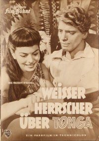 3e235 HIS MAJESTY O'KEEFE German program '54 Burt Lancaster & sexy Joan Rice in Fiji, different!