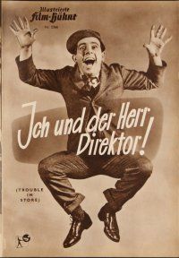 3e271 TROUBLE IN STORE German program '54 Norman Wisdom, the English clown prince of the screen!