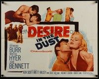 3f457 DESIRE IN THE DUST 1/2sh '60 only the hot sun was witness to Martha Hyer's shameless sin!