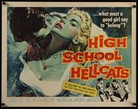 3f512 HIGH SCHOOL HELLCATS 1/2sh '58 best AIP bad girl art, what must a good girl say to belong?