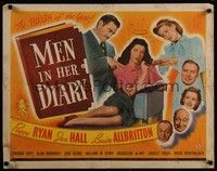 3f564 MEN IN HER DIARY 1/2sh '45 Peggy Ryan, Jon Hall, Louise Allbritton, the blush of the year!