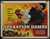 3f595 OPERATION DAMES 1/2sh '59 sexy Eve Meyer, Russ' wife, girls trapped behind enemy lines!