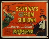 3f628 SEVEN WAYS FROM SUNDOWN 1/2sh '60 cowboys Audie Murphy & Barry Sullivan!