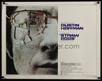 3f657 STRAW DOGS 1/2sh '72 directed by Sam Peckinpah, Dustin Hoffman with shattered glasses!