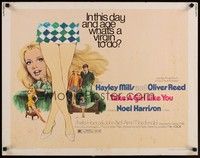 3f664 TAKE A GIRL LIKE YOU 1/2sh '70 Hayley Mills, Oliver Reed, what's a virgin to do?