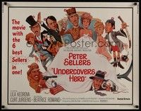 3f691 UNDERCOVERS HERO 1/2sh '75 Peter Sellers in 6 roles, great wacky artwork!