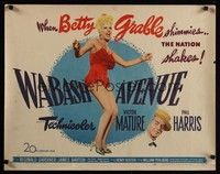 3f703 WABASH AVENUE style B 1/2sh '50 full-length Betty Grable, Victor Mature!