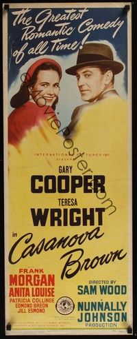 3g082 CASANOVA BROWN insert '44 great lover Gary Cooper loves Teresa Wright, great headshots!