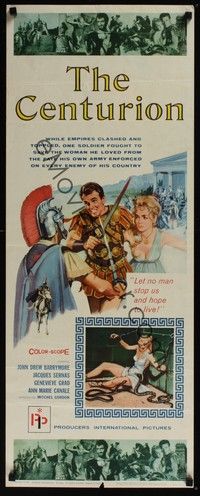 3g084 CENTURION insert '62 cool art of gladiator John Drew Barrymore!
