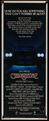 3g089 CHRISTINE int'l insert '83 written by Stephen King, John Carpenter, creepy car image!