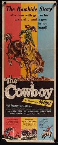 3g097 COWBOY insert '54 William Conrad is a hell-raisin' & hard ridin' cowboy!