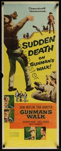 3g165 GUNMAN'S WALK insert '58 Van Heflin, Tab Hunter & Kathryn Grant, sudden death!