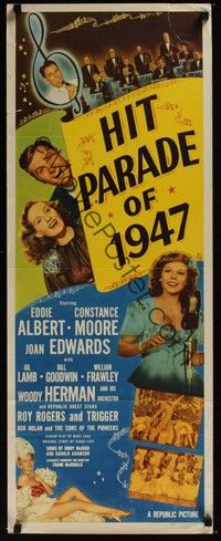 3g176 HIT PARADE OF 1947 insert '47 Eddie Albert, Woody Herman, Constance Moore!