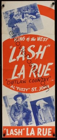 3g203 LASH LA RUE KING OF THE WEST stock insert '50s great images of Lash and Fuzzy St. John!