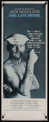 3g204 LAST DETAIL int'l insert '73 Hal Ashby, foul-mouthed Navy sailor Jack Nicholson with cigar!