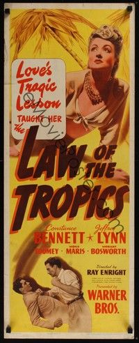 3g212 LAW OF THE TROPICS insert '41 sexy Constance Bennett .Jeffrey Lynn!