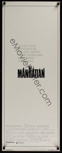 3g231 MANHATTAN insert '79 Woody Allen & Diane Keaton, cool New York City title design!