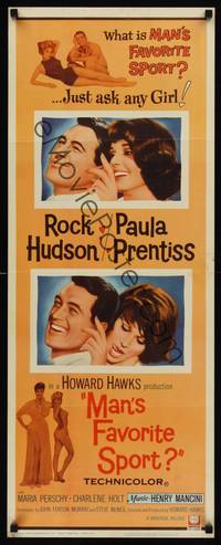 3g230 MAN'S FAVORITE SPORT insert'64 fake fishing expert Rock Hudson falls in love w/Paula Prentiss!