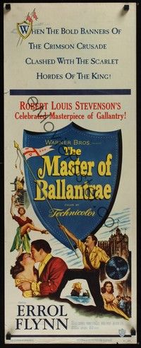3g233 MASTER OF BALLANTRAE insert '53 Errol Flynn, Scotland, from Robert Louis Stevenson story!