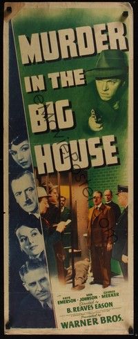 3g250 MURDER IN THE BIG HOUSE insert '42 Van Johnson, Faye Emerson, George Meeker!