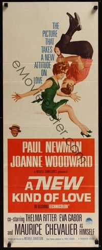 3g259 NEW KIND OF LOVE insert '63 Paul Newman loves Joanne Woodward, great romantic image!
