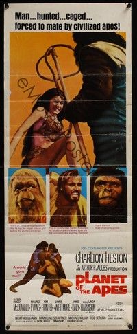 3g284 PLANET OF THE APES insert '68 Charlton Heston, classic sci-fi, forced to mate!