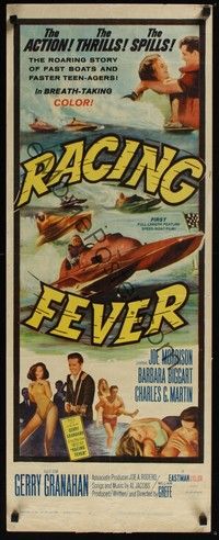 3g297 RACING FEVER insert '64 Joe Morrison, Barbara Biggart, fast boats and faster teen-agers!