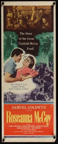 3g315 ROSEANNA MCCOY insert '49 Farley Granger in famous feud with the Hatfields, Nicholas Ray!