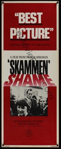 3g325 SHAME insert '69 Ingmar Bergman, Liv Ullmann, Max Von Sydow, Skammen!