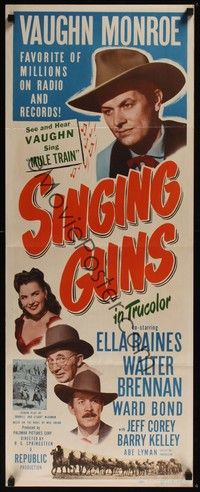 3g332 SINGING GUNS insert '50 country singer Vaughn Monroe, sexy Ella Raines!
