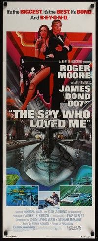 3g347 SPY WHO LOVED ME insert '77 great art of Roger Moore as James Bond 007 by Bob Peak!