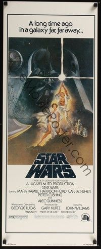3g351 STAR WARS insert '77 George Lucas classic sci-fi epic, great art by Tom Jung!