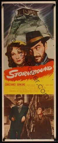 3g358 STORMBOUND insert '51 reporter Constance Dowling & scary outlaw Andrea Checchi!