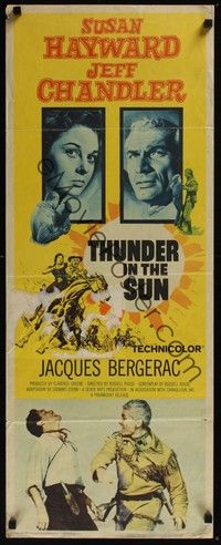 3g380 THUNDER IN THE SUN insert '59 Susan Hayward, Jeff Chandler, Jacques Bergerac!