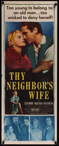 3g382 THY NEIGHBOR'S WIFE insert '53 sexy bad girl Cleo Moore was too wicked to deny herself!