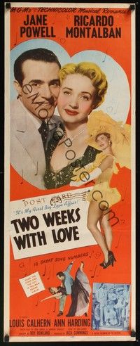 3g393 TWO WEEKS WITH LOVE insert '50 full-length image of sexy Jane Powell, Ricardo Montalban