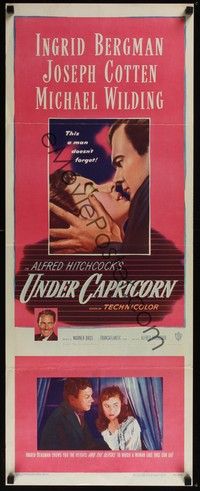 3g394 UNDER CAPRICORN insert '49 romantic image of Ingrid Bergman & Joseph Cotten, Hitchcock!