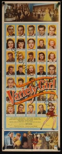 3g404 VARIETY GIRL insert '47 headshots of all-star cast, Bing Crosby, Alan Ladd, Joan Caulfield!