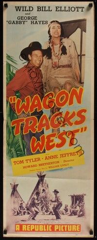 3g410 WAGON TRACKS WEST insert '43 image of Wild Bill Elliot & pretty Anne Jeffreys!