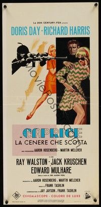 3g456 CAPRICE Italian locandina '67 pretty Doris Day, Richard Harris, cool sniper art!