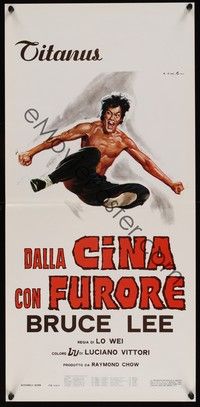 3g461 CHINESE CONNECTION Italian locandina R70s Lo Wei's Jing Wu Men, Bruce Lee, art by Ciriello!