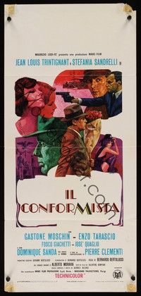 3g473 CONFORMIST Italian locandina '71 Bernardo Bertolucci's Il Conformista, Trintignant, Iaia art