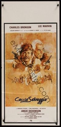 3g482 DEATH HUNT Italian locandina '81 artwork of Charles Bronson & Lee Marvin with guns by Solie!