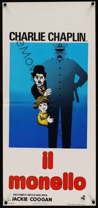 3g542 KID Italian locandina R60s Kouper artwork of Charlie Chaplin & Jackie Coogan!
