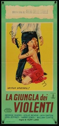 3g546 LA DELATORA Italian locandina '55 directed by Kurt Land, art of sexy begging woman!