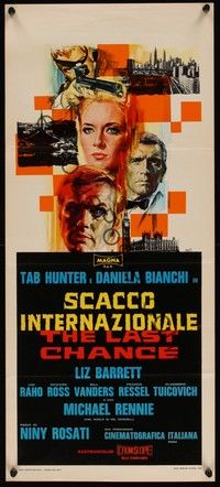 3g549 LAST CHANCE Italian locandina '68 Giuseppe Rosati's Scacco internazionale, Tino Avelli art!