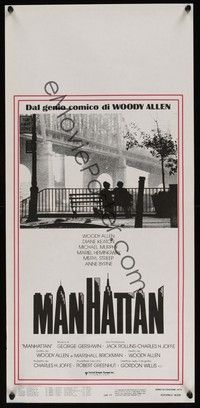3g567 MANHATTAN Italian locandina '79 classic image of Woody Allen & Diane Keaton by bridge!