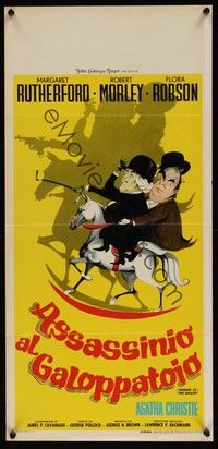 3g579 MURDER AT THE GALLOP Italian loc'63 wacky Jim G. art of English detective Margaret Rutherford!