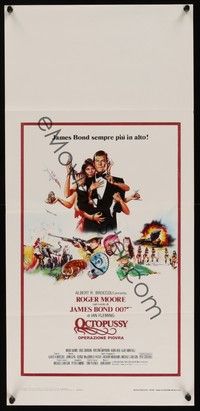 3g591 OCTOPUSSY Italian locandina '83 art of sexy Maud Adams & Roger Moore as James Bond by Gouzee